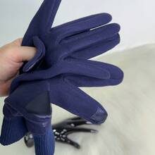 Women Full Finger Gloves - Màu xanh hải quân - Xem 3