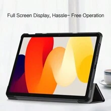 1 件适用于 Redmi Pad SE 保护壳 11 英寸 2023 翻盖支架智能保护套兼容 Redmi Pad SE 平板电脑保护壳儿童自动睡眠/唤醒 - 黑色 - 查看 4