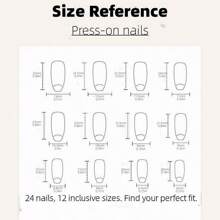 Conjunto de 24 uñas postizas cuadradas de color verde jade con suave diseño de estilo nacional para hacer que tus dedos sean talla grande encantadores, adecuado para todas las mujeres, incluye lima de uñas de gel y suministros para uñas. - Verde Oliva - Ver 4