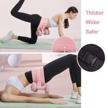 1入黑色臀推訓練腰帶，適用於啞鈴和壺鈴訓練，弓步和反向深蹲 - 黑色 - 查看 5