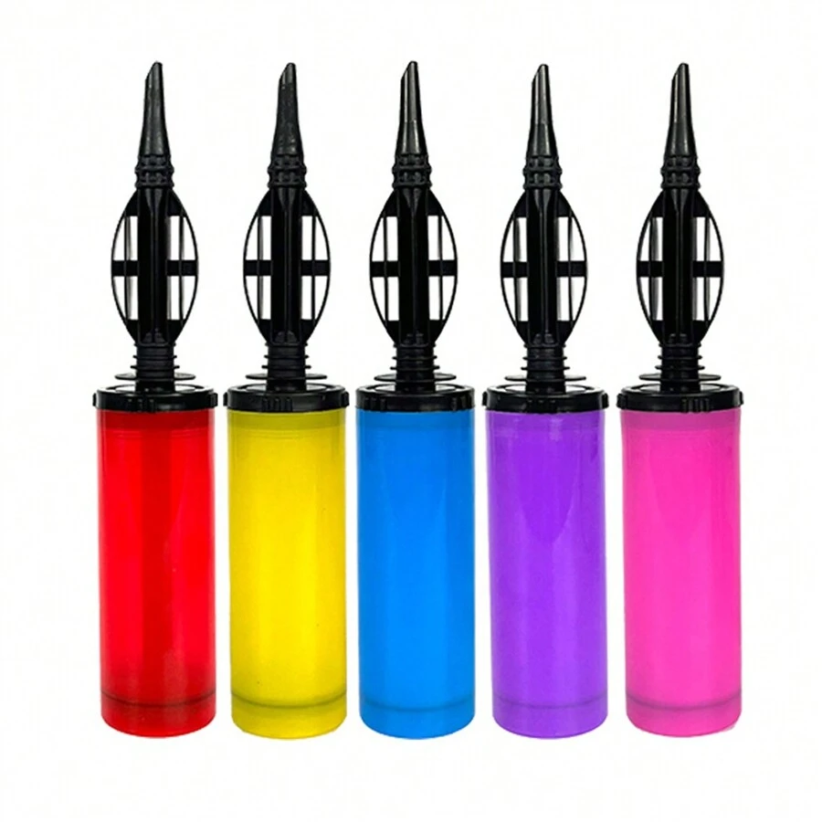 1pc Random Color Balloon Inflator Pump, Macaron Color, Portable Manual Push Type Air Pump Tool For Balloon Decoration - Multicolor - View 1