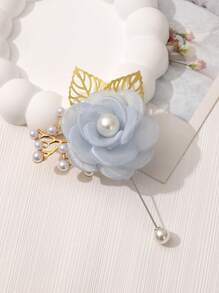 Broche unisex de flor de lirio y hoja decorativa con alfiler para bodas, fiestas y uso diario. - A - Ver 11