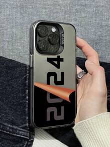 1pc Fashionable Digital Print Shockproof Phone Case, Compatible With Apple And Samsung Series - Multicolor - View 2