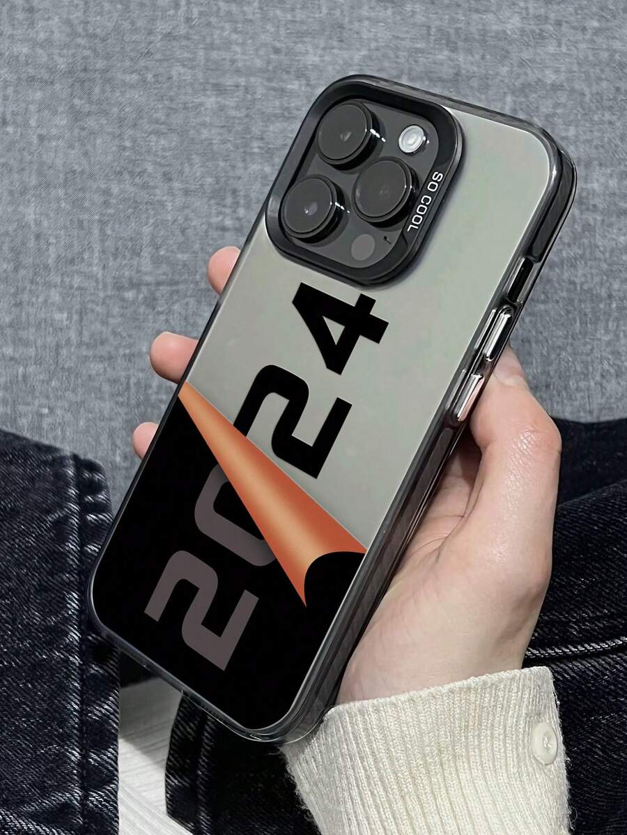 1pc Fashionable Digital Print Shockproof Phone Case, Compatible With Apple And Samsung Series - Multicolor - View 1