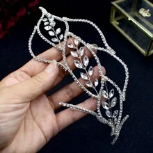 A Water Drop Rhinestone Bridal Decoration Hair Band Valentine's Day Accessories - Silver - View 6