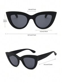 1入組女性塑料時尚太陽眼鏡，復古超大貓眼設計，時尚街頭風格，適合日常戶外旅行穿著，可全配：防曬涂層