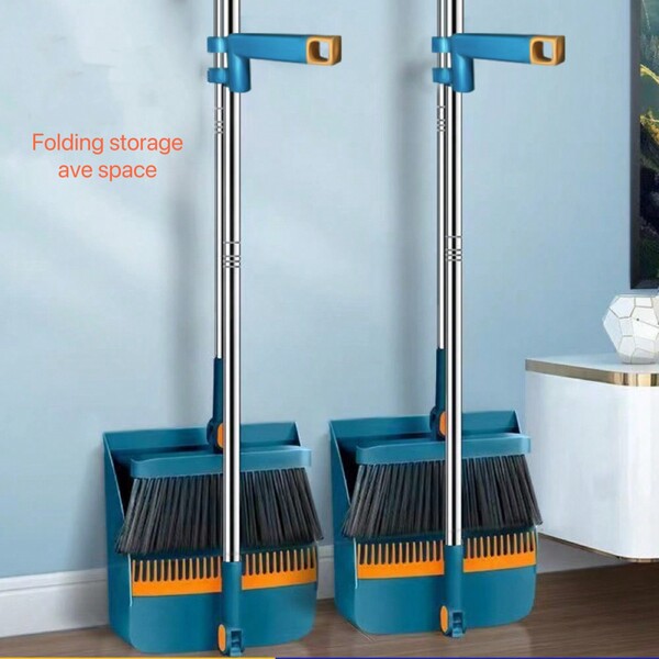 Brand New 2pcs Slouchy Corner Broom And Dustpan Set For Household, Foldable Broom And Dustpan Combo, Magic Broom, Dustpan, And Trash Shovel Included
