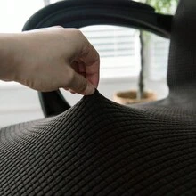 1 Pc Office Chair Cover Water Resistant Black Stretch Jacquard Computer Chair Slipcover - Khaki - View 5