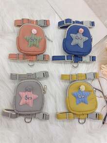 1入狗和貓牽繩,寵物攜帶背包,teddy和bichon Frise護具,胸部和背部帶,狗牽繩,行走項圈,防逃跑貓和狗牽繩,宠物背包/胸部和背部带/可调节狗链 - 彩色 - 查看 6