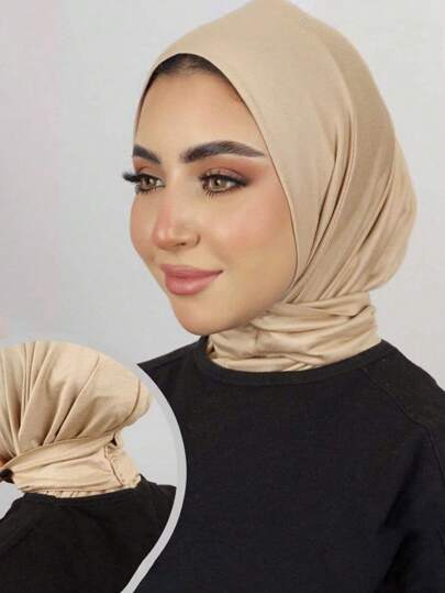 قطعة واحدة من اكسسوارات العباءة النسائية ، وشاح رأس كاجوال للاستخدام اليومي بأزرار موصلة ، أغطية رأس سهلة الارتداء للرياضة