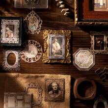 20張復古中空邊框日記寫作紙張裝卡，日記裝飾相框，不黏材質紙張適用於DIY日記寫作 - 彩色 - 查看 7