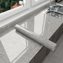 1 Roll, PVC Aluminum Foil Smooth Marble Pattern Contact Paper, Self-Adhesive Peel And Stick Wallpaper, Vinyl Waterproof Oil-Proof Home Kitchen Living Room Background Wall Decoration Wallpaper,Renovation Stickers Peel Wall Panels,Wall Paper, Wallpapers,Spring Decoration Items Refresh Your Home,Rama Decoration Stickers Gifts Birthday Graduation