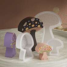 1 Máy Tính Diy3D Hình Nấm Nến Khuôn DIY Nến Silicon Làm Khuôn Thơm Sáp Đậu Nành Xà Phòng Khuôn Mẫu Nhà Bếp Bánh Socola khuôn Làm Bánh - trắng - Xem 2