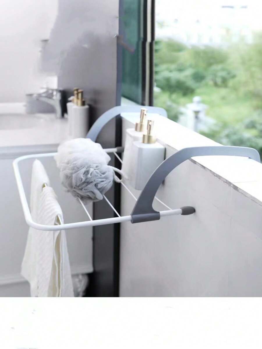 创意悬挂式窗台晾衣架简易折叠晾衣架卧室阳台鞋架浴室收纳架