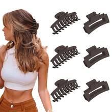 6入組女性夾髮器塑膠夾髮器香蕉夾髮器4.3英寸大夾髮器，適用於厚髮細髮長髮可愛髮夾頭飾女孩休閒 - 彩色 - 查看 1