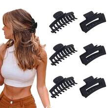 6入組女性夾髮器塑膠夾髮器香蕉夾髮器4.3英寸大夾髮器，適用於厚髮細髮長髮可愛髮夾頭飾女孩休閒 - 彩色 - 查看 2