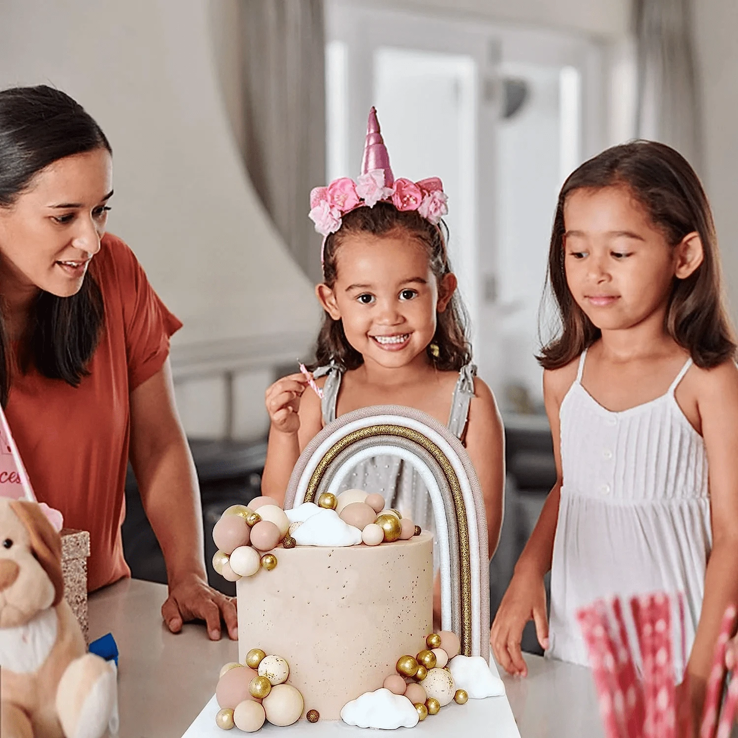 10PCS Apricot Gold Light Brown Ball Cake Topper Shaped Cupcake Insert