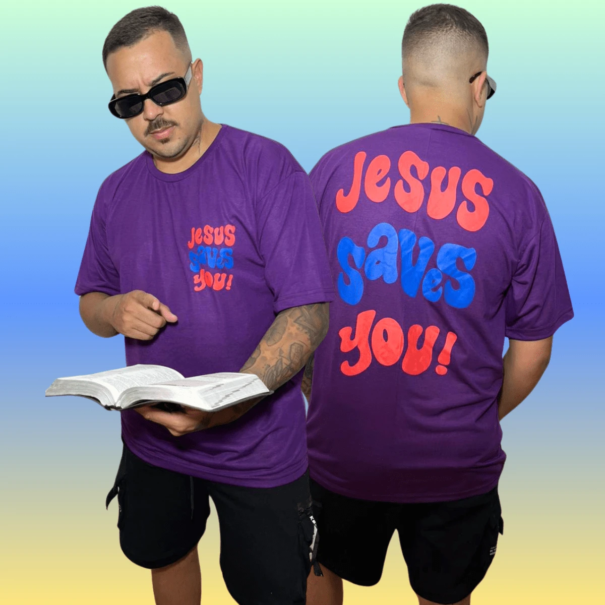 Men T-Shirts - 玫瑰紅 - 查看 1