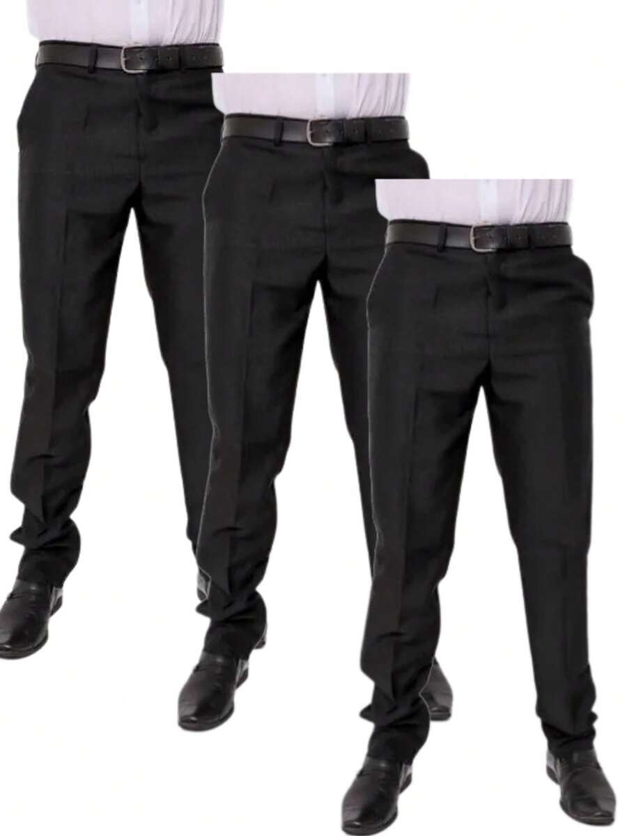 Men Suit Pants - 黑色 - 查看 1