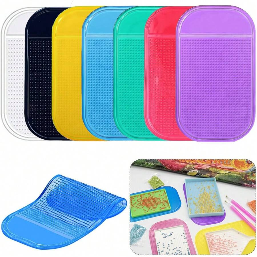 1/3/7Pcs Diamond Painting Anti-Slip Mat,For Holding Tray Holder,Diy Diamond Painting Embroidery Tools - Multicolor - View 1