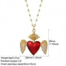 1pc Fashionable Women's Red Heart Pendant Necklace With Multiple Styles To Choose, Great Gift For Mother's Day Or Festival To Girlfriend Valentines,Mom,Mother,Mother's Day,Gift