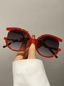 New Retro Big Frame Round Fashion Fashion Glasses, Party Eyewear For Women, High-End Street Style For Summer Beach Vacation,Outdoor,Travel