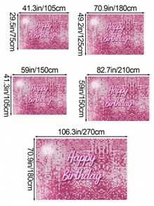 1 pieza Tela de fondo de neón con brillo rosa para feliz cumpleaños, disponible en varios tamaños, hecha de material de poliéster, adecuada para decoración de fiestas temáticas o de aniversario, utilizada como props para fotografías, Navidad - Rosa - Ver 2