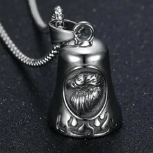 AD 1pc Retro Motorcycle Bell, Gray Plated Stainless Steel Bicycle Ring, Bike Accessory, Safety Riding Alarm Bell, Punk Style, Lucky Charm