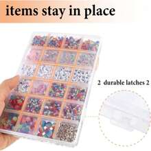 1pc 24-compartment Clear Fixed Jewelry Partitions Pp Storage Box, For Packaging, Organizing And Storing Fishing Gear, Beads, Nail Art Rhinestones & Painting Accessories