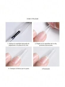 Tips Soft Gel Uñas Postizas Extra Largas 240pzs - transparente - Ver 4
