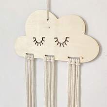 1PC Nordic Style Cloud Blossom Wooden Chips Children's Hair Clips, Headbands Storage And Sorting, Hanging Decoration, Headwear Material Pack Love Valentine