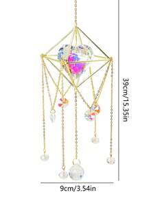 1入金屬與水晶球裝飾掛壁風鈴,夢幻風格裝飾禮品 - 彩色 - 查看 2