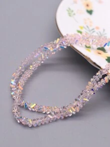 4mm 130 buc. Mărgele de cristal transparente triunghiulare Mărgele de sticlă de cristal de culoare strălucitoare Mărgele libere pentru realizarea de bijuterii, colier de cercei DIY