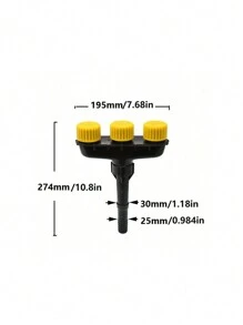 1 件装 3 头多孔淋浴喷头，花园/植物浇水洒水喷头 - 黑黃色 - 查看 2