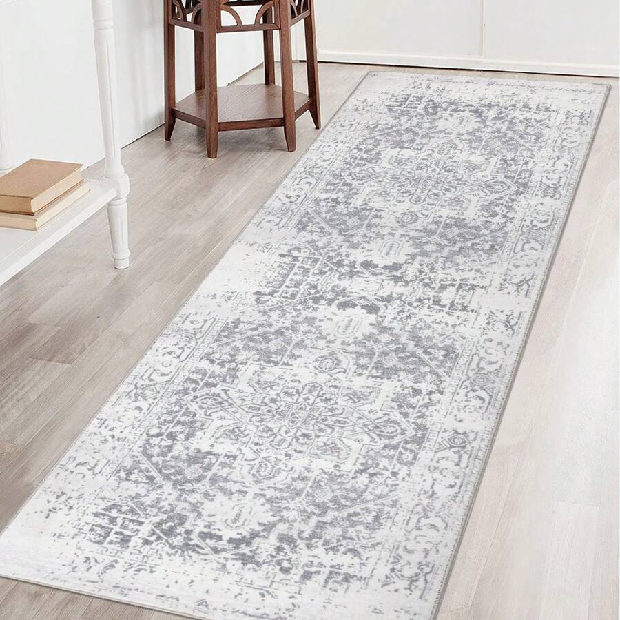 Famibay Runner Rugs For Hallway Non Slip Long Hall Carpet Runners Washable Kitchen Carpet Floor Mats Boho Soft Fluffy Area Rugs For Hallways Entryways Kitchen Laundry Room - Grey - View 1