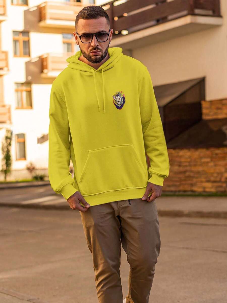 Men Hoodies - 黃色 - 查看 1