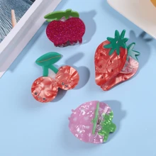 1 Bộ kẹp tóc theo chủ đề trái cây mùa hè tối giản có hình dâu, anh đào, chuối, bơ và dứa, thích hợp cho hàng ngày, tiệc tùng, lễ hội, kỳ nghỉ, quà tặng dễ thương - Nhiều màu - Xem 2