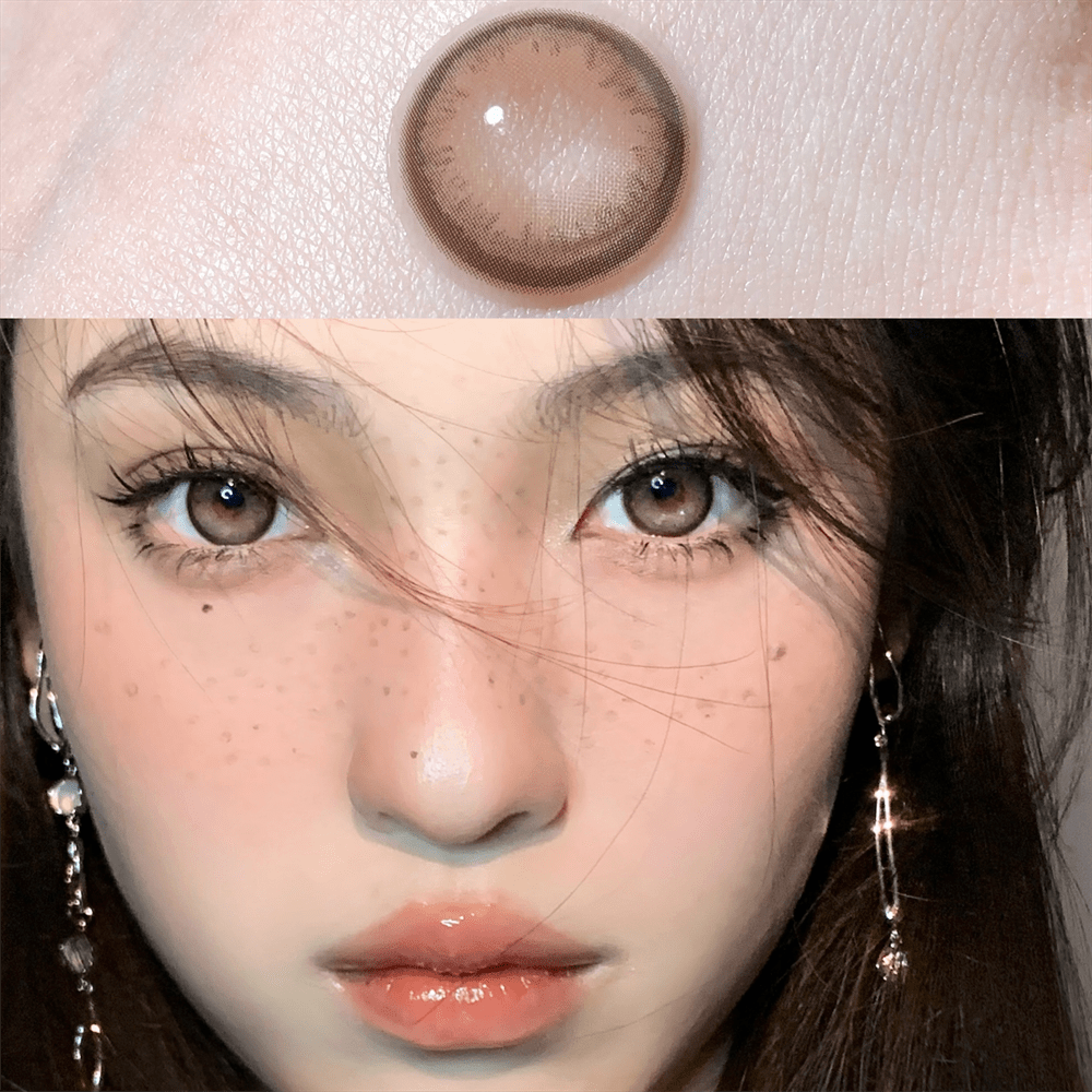 Black Pepper Brown Colored Contact Lenses For Myopia, Natural And Cute