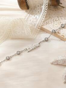 1 件带白钻的定制名字手链，个性化银质名字手链，送给女朋友的定制珠宝礼物，情人节礼物，伴娘礼物，圣诞节礼物，母亲节礼物，送给她的礼物 - 銀色 - 查看 3