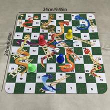 Snakes And Ladders Chess Set Board Game Rubber Material Snakes And Ladder Chess Can Be Used As Mouse Pad - Multicolor - View 2