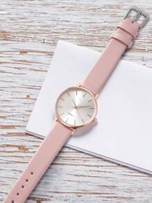 LUCKYFOX Khô Pin Tròn Quay số Tối giản Thiếu niên Sinh viên Cao-kết thúc Thời gian rảnh rỗi Sọc Đồng hồ thạch anh In Hộp , Thích hợp Đối với Cuộc sống hàng ngày - Hồng - Xem 4