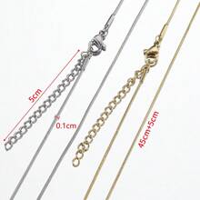 5pcs Fashionable Stainless Steel Snake Chain Necklace With Lobster Clasp And Extension Chain, Good For Making Diy Jewelry, Semi-Finished Chain
