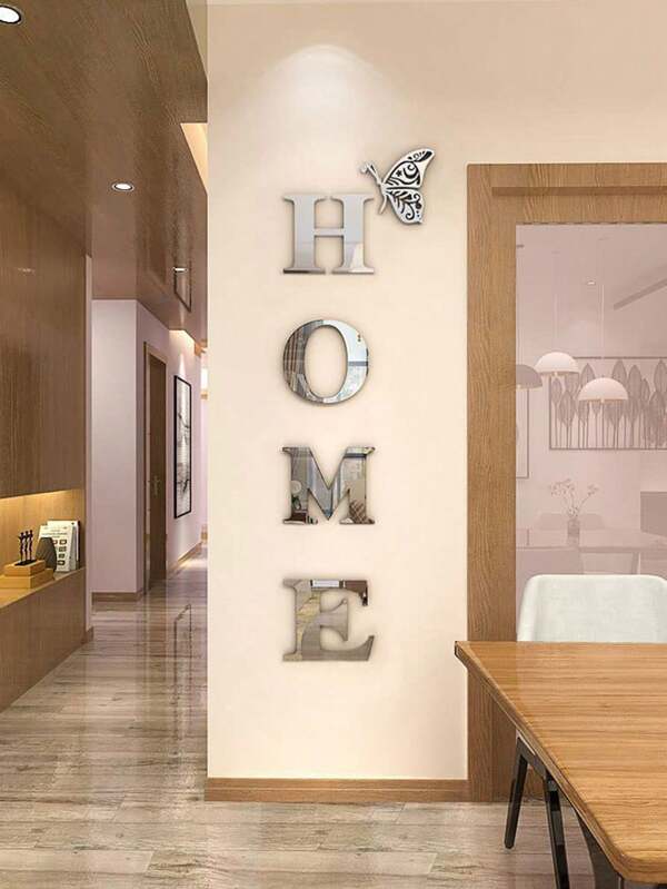 Home Acrylic 3d Mirror Wall Sticker With Slogan, Hallway And Entrance DecorBest For Wall Decor,Ideal Room Decoration,Stickers,Wall Decal,Vinly Decal For Home Decorations,Spring Decoration Items Refesh Your Home,Room Decor,Home Decor,Room Decoration Stuff,Wall Decor