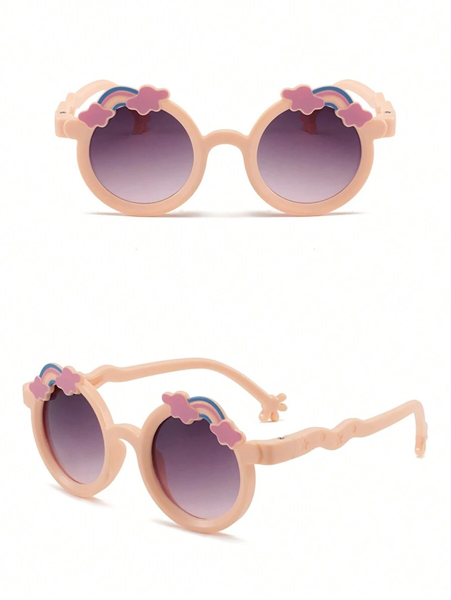 1 件装彩虹形儿童时尚眼镜，新款夏季卡通婴儿玩具眼镜 - 杏色 - 查看 1