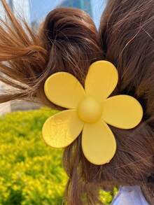 1 Máy Tính Tối Giản Màu Trơn Kích Thước Lớn Thiết Kế Hoa Vuốt Tóc Kẹp Dễ Thương - Nhiều màu - Xem 10