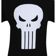 Marvel Punisher White Skull T-Shirt - Black - View 4