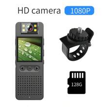 YOUMECAM 便攜迷你數字相機 录像循環 高清 1080p 家用運動 Dv 磁力安全運動感應小型攜帶攝像機 口袋相機 摩托車自行車錄像機 學生會議記錄器 法律執法攝錄機 帶背夾磁吸錄音機 - 相機+128G - 查看 10