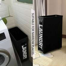 Cesta de lavandería con ruedas, cubierta de malla a prueba de polvo, cesta de tela impermeable para ropa, pantalones, zapatos, vaqueros, botas, faldas, cesto de lavandería, cesta de lavado, organizador de baño, cesta, cesta de almacenamiento, cesta de lavandería plegable