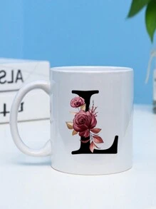 1pc Large Capacity Heat Transfer Printing Ceramic Mug, Creative Gift Coffee Cup Back To School - White - View 9