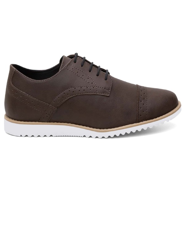 Sapato Social Masculino Couro Sintético Casual Amarrar